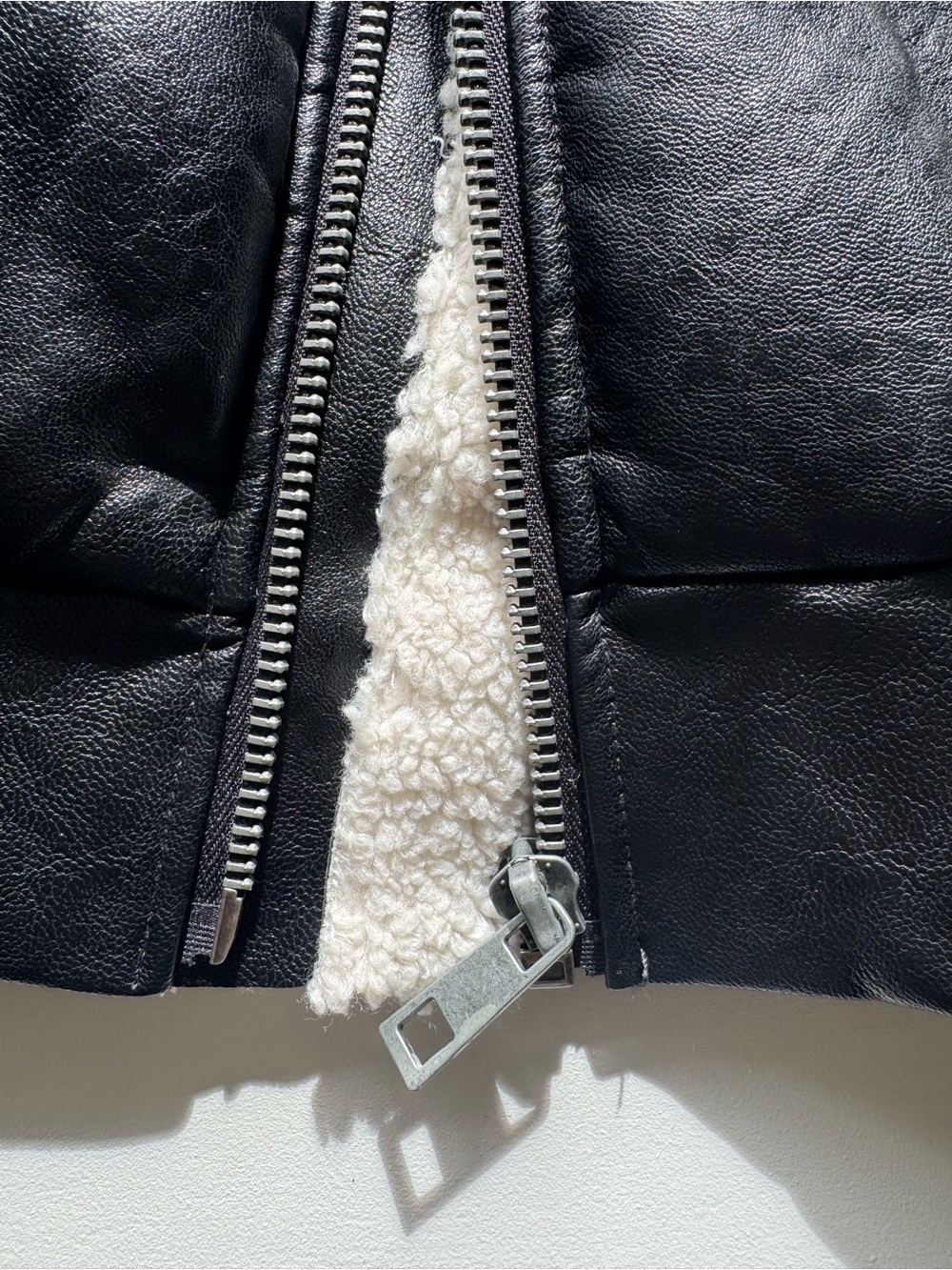BOOT BARN Women's Black Faux Leather Sherpa-Trim Vest with Cream Collar - Picture 12 of 12